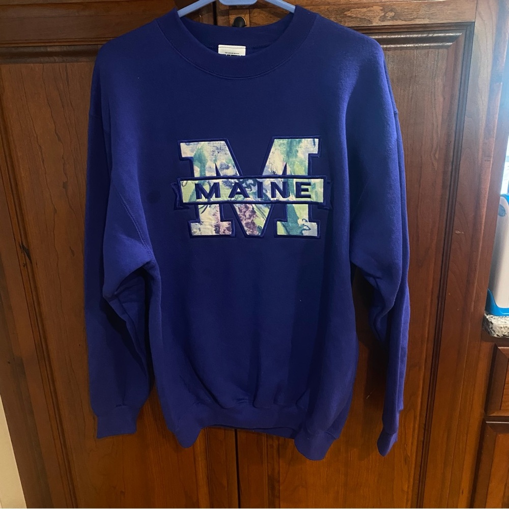 Tultex Purple Maine Crewneck Sweater
